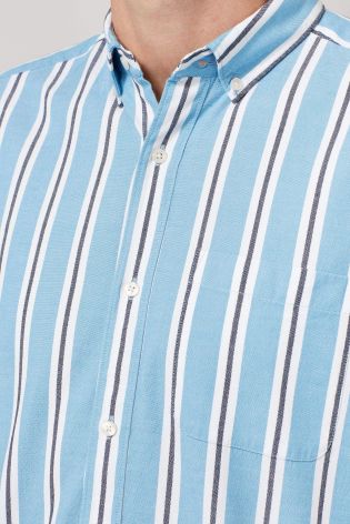 White/Blue Stripe Long Sleeve Shirt